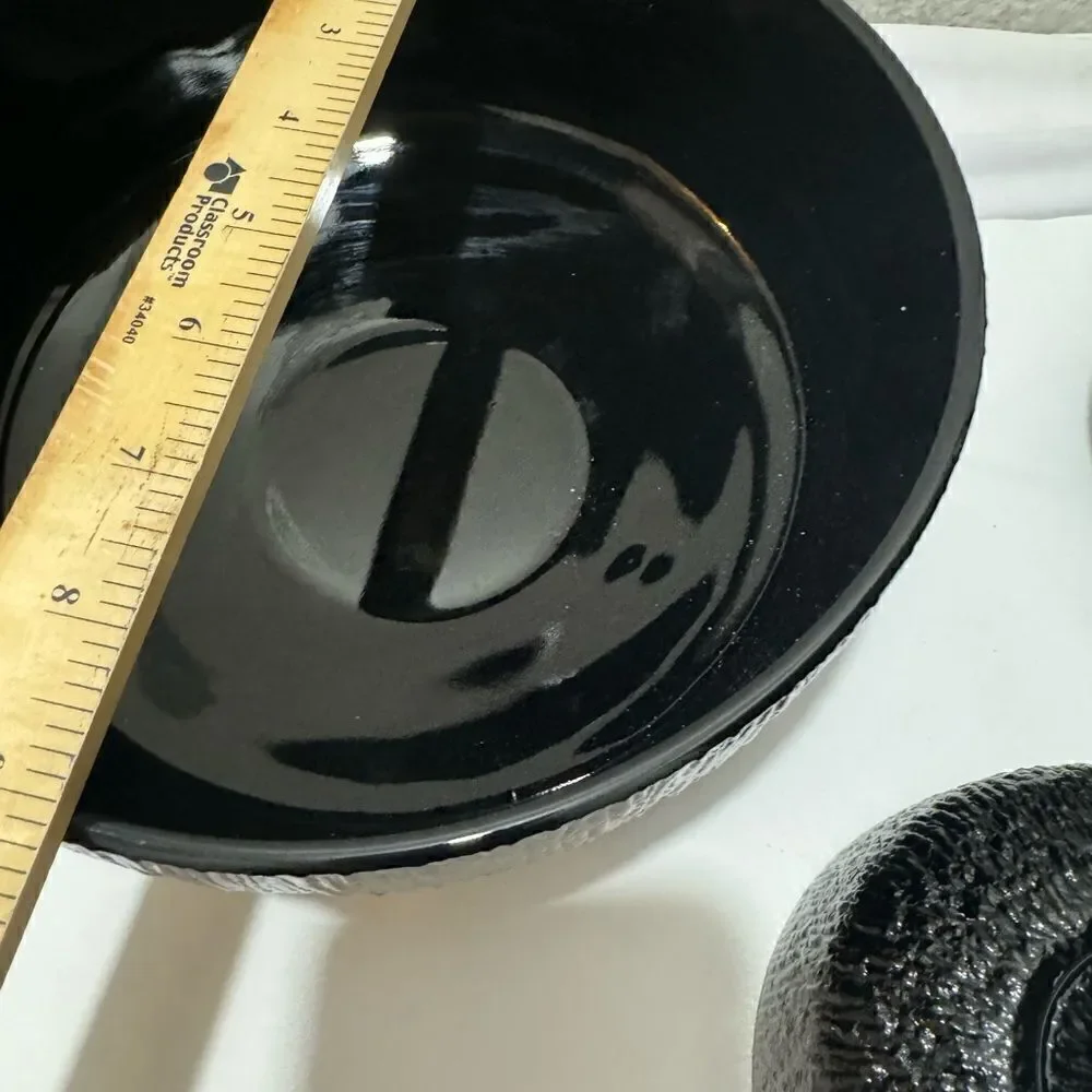 RARE Vintage Indiana Glass Black Chip and 3 Dip Bowl from the 1970's-1980's